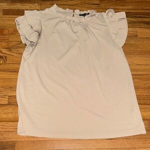 Adrianna Papell Cream Ruffle Sleeve Blouse